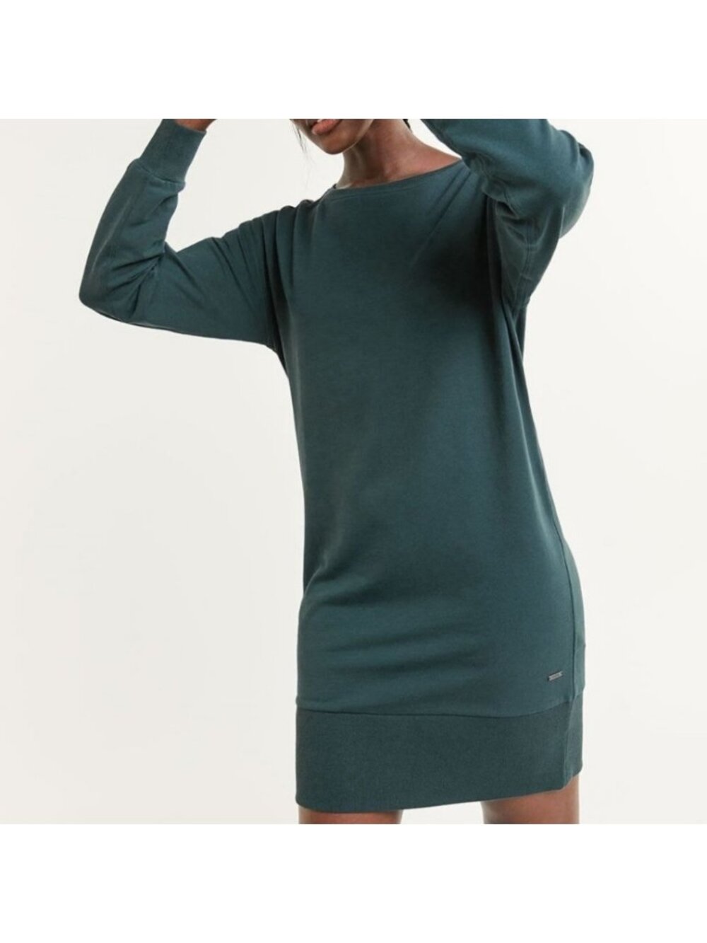 Reitmans Hyba Teal Blue Sweatshirt Tunic Dress Long Sleeve Loungewear Medium